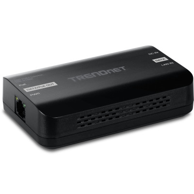 TRENDnet TPE-315GI 10 Gigabit PoE+ Injector, 30W power, magnetic wall mount, 54V DC Power adapter 